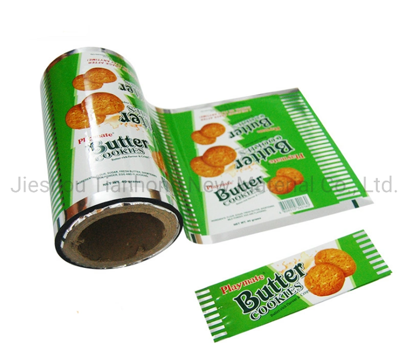Metallized PET Composite Film Aluminum BOPP Laminating Film for Biscuits Cookies Food Packing Film Roll Food Packing Material