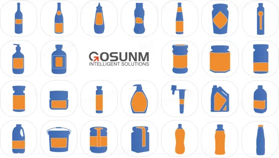 Gosunm Tabletop Wrap Around Labeling Machine Wine Beer Cup Jars Pail Bottles Container Label Pasting Machine Automatic Round Bottle Labeling Machine